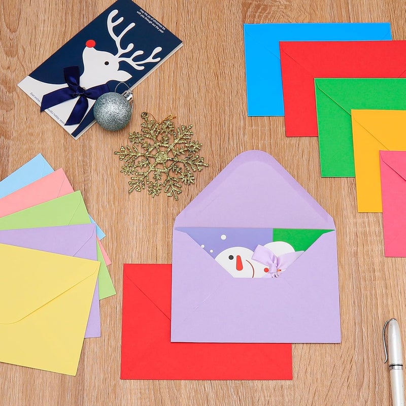 Keketer 100 Pack 4x6 Envelopes, Contour Flap A4 Color Envelopes for Engagement Invites, Weddings Invitation, announcements, Baby shower, Perfect for RSVP Card 120gsm, 4.5 x 6.4 Inches - 100% Recycled - Image 2